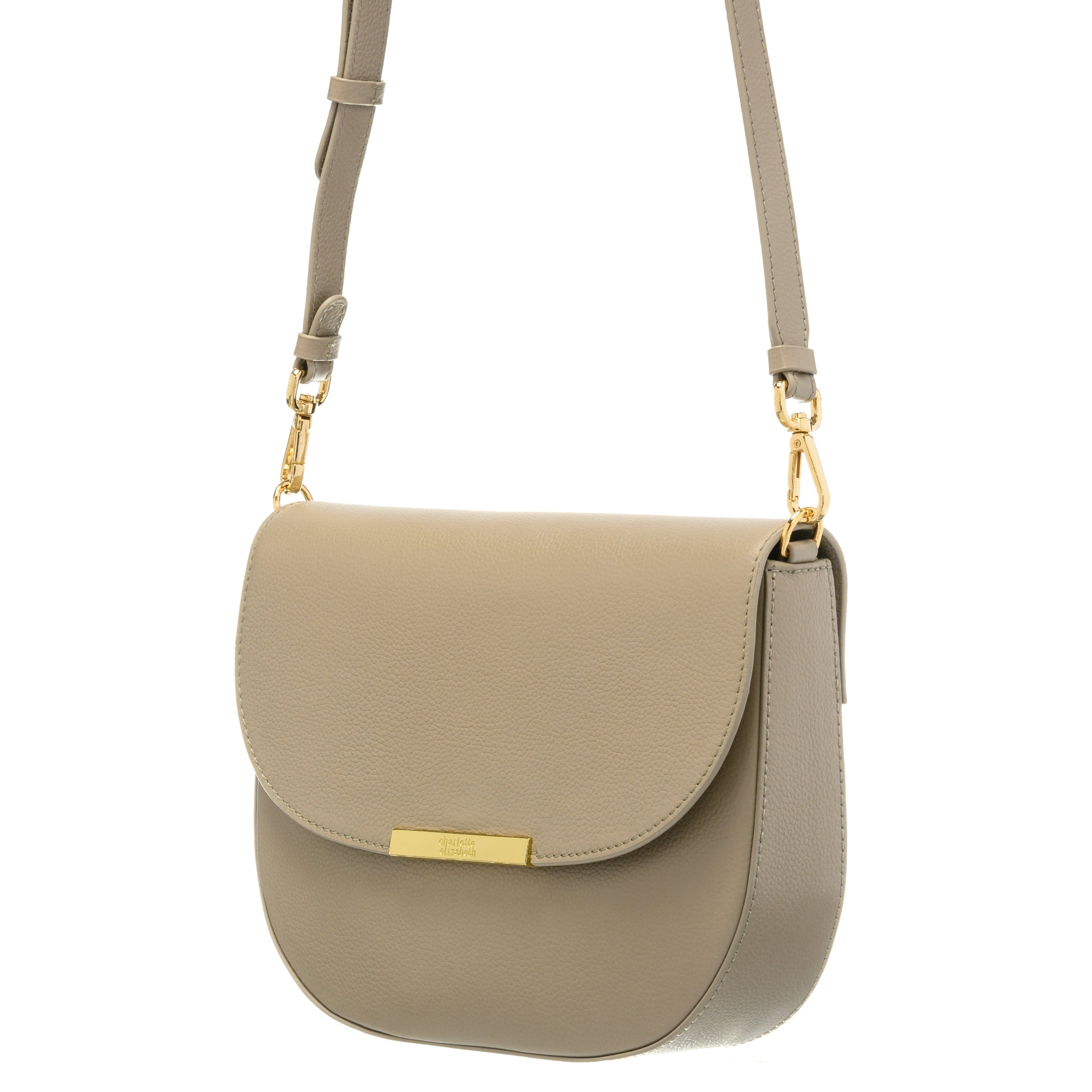 The Large Buttercup | Leather Crossbody Handbag in Taupe