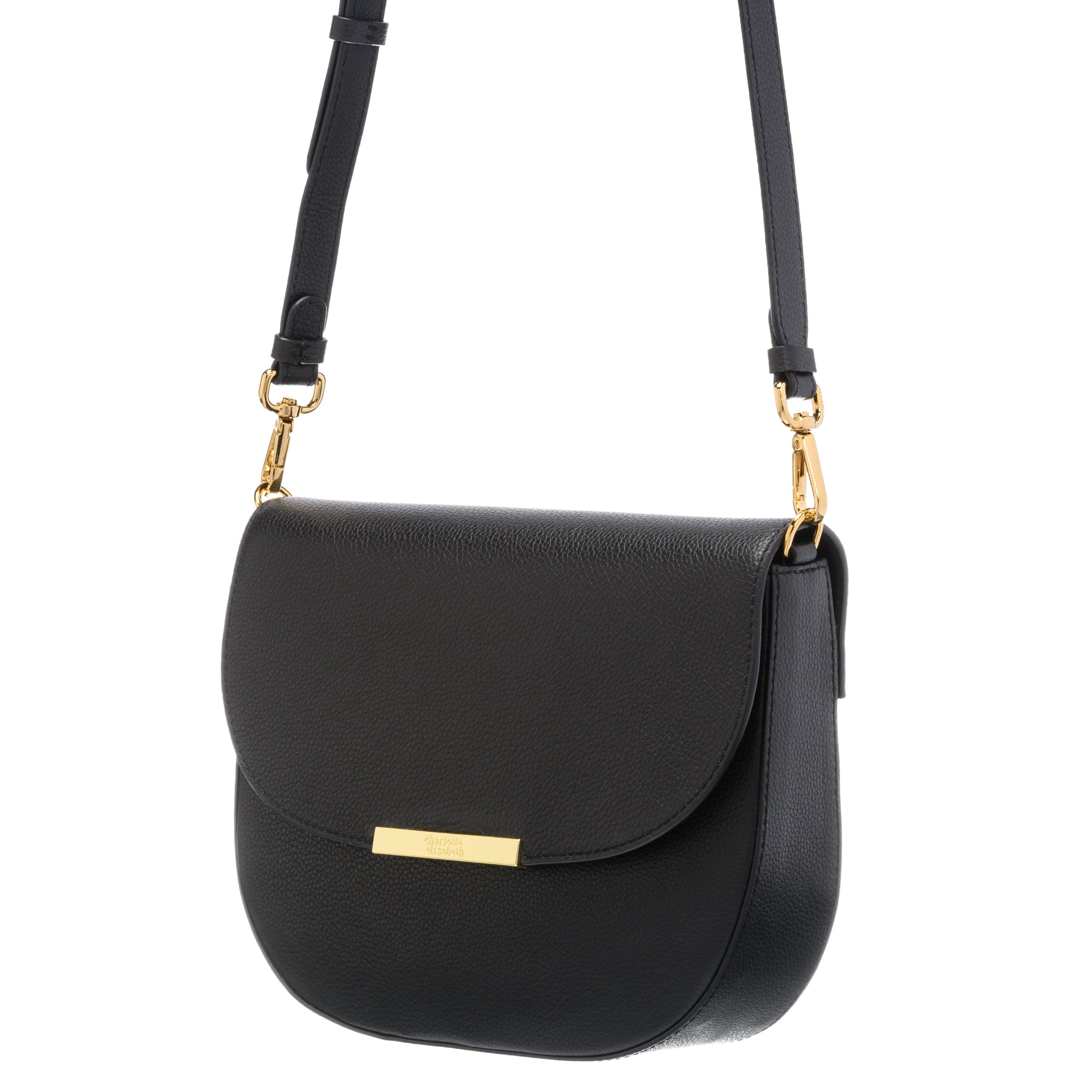 The Large Buttercup | Leather Crossbody Handbag in Black