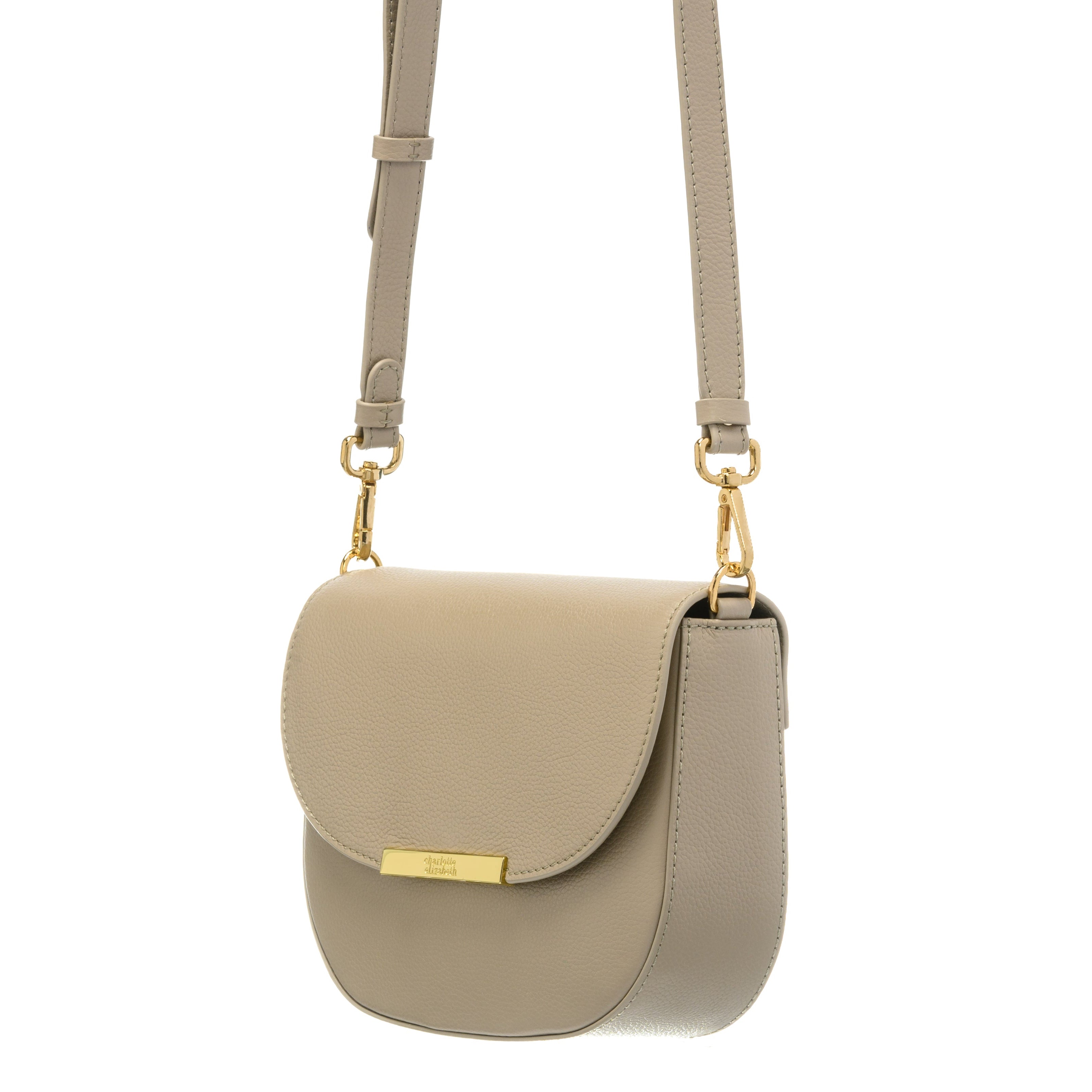 The Small Buttercup | Leather Crossbody Handbag in Taupe