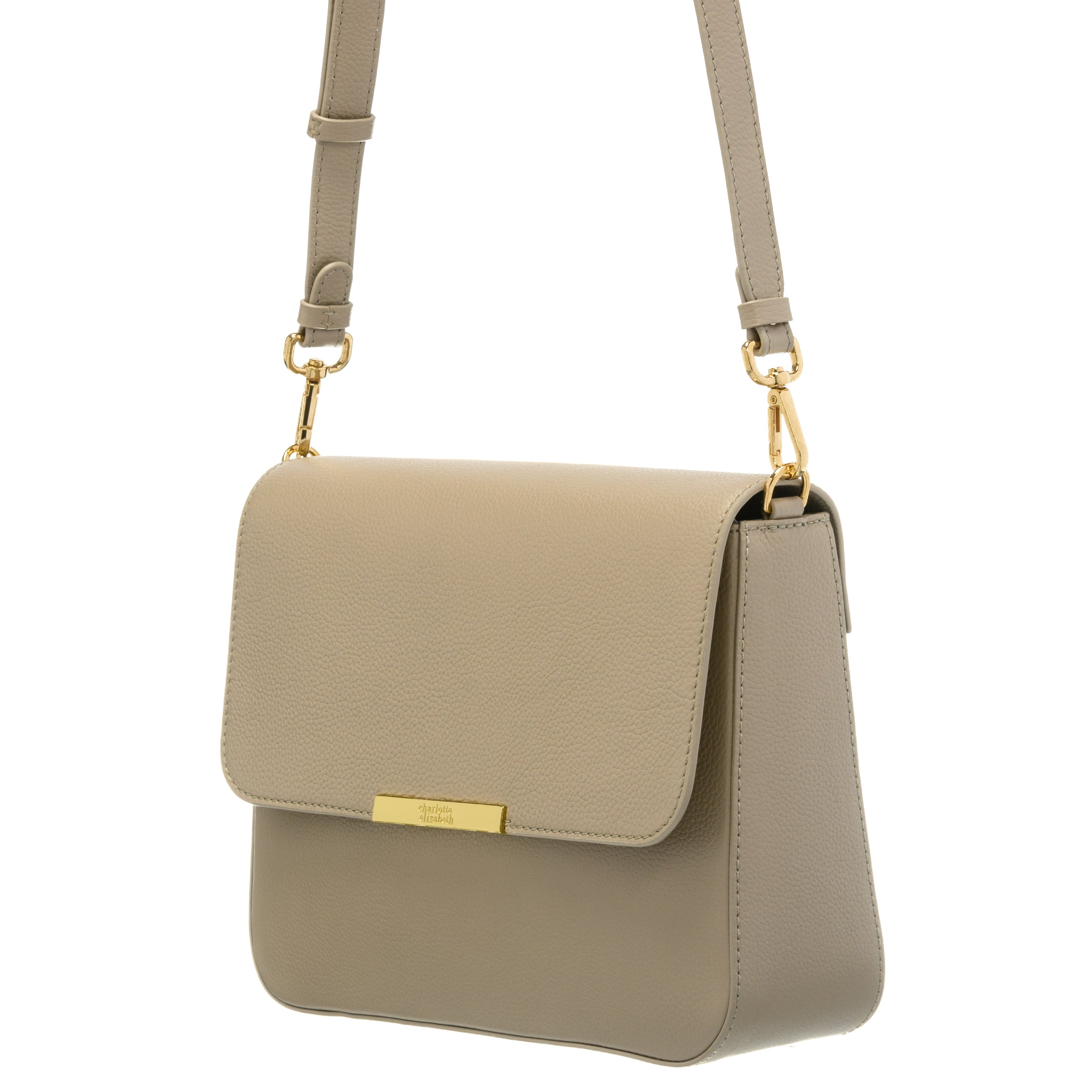 The Large Pelham | Leather Crossbody Handbag in Taupe