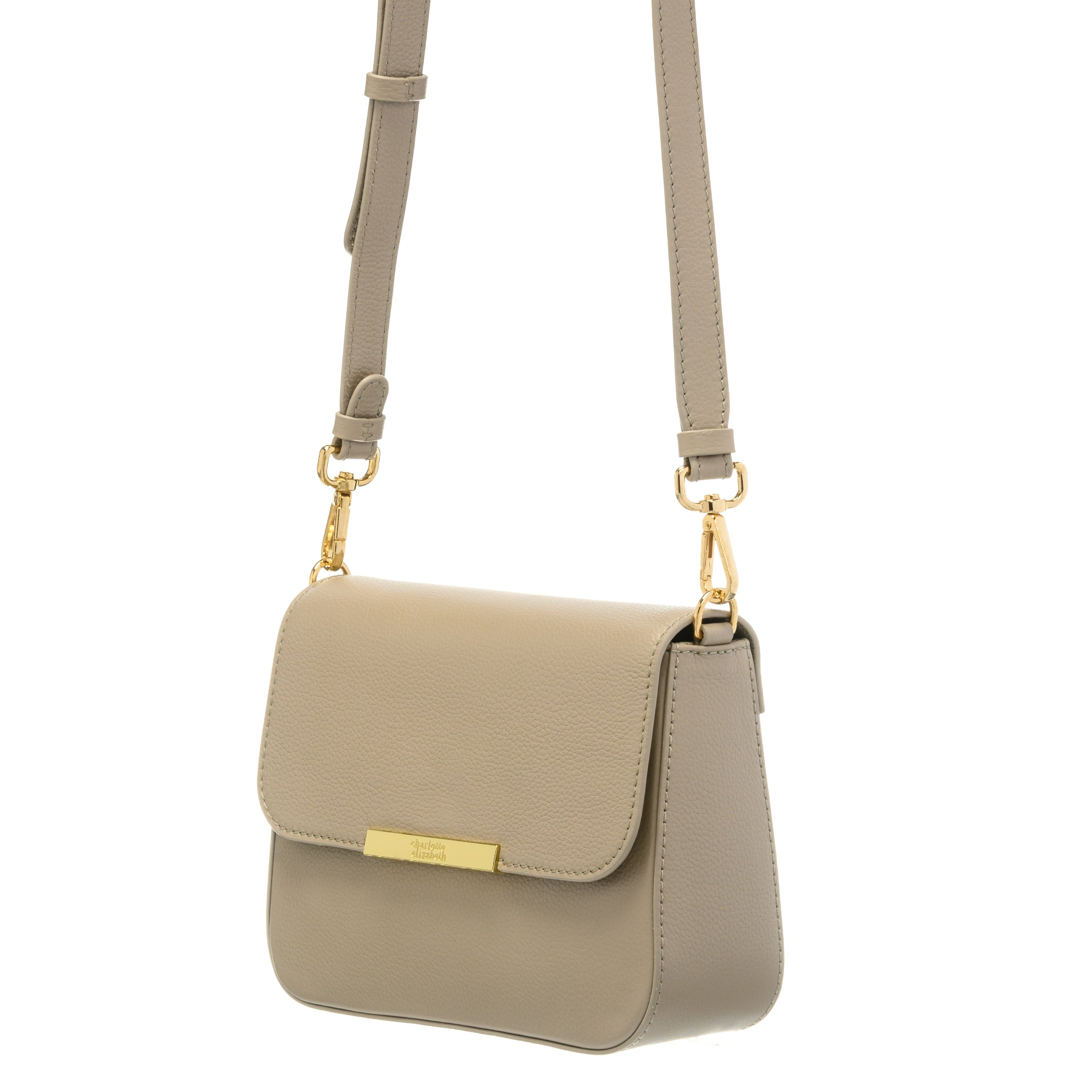 The Small Pelham | Leather Crossbody Handbag in Taupe