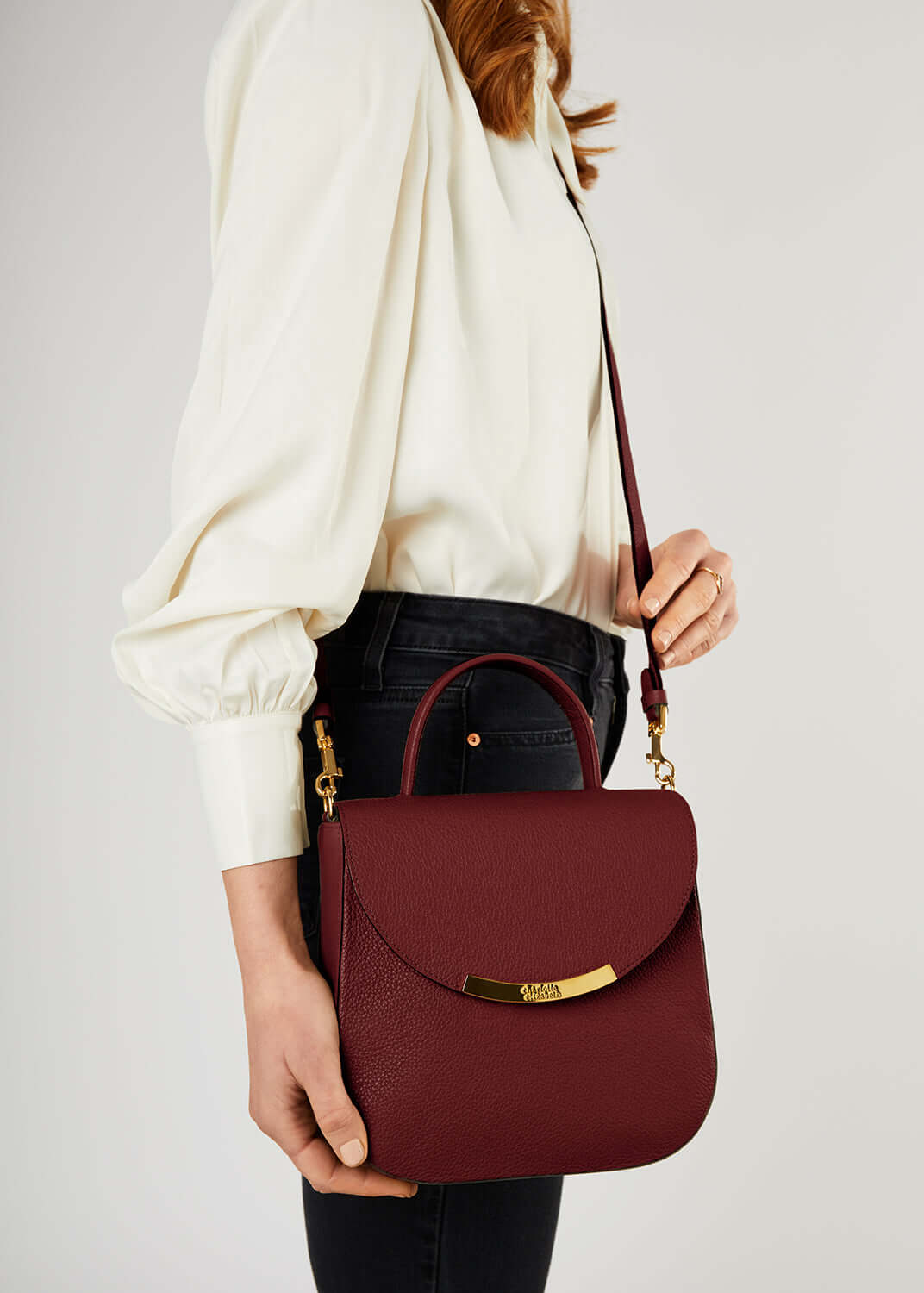 The Bloomsbury Leather Crossbody Handbag in Oxblood Charlotte Elizabeth