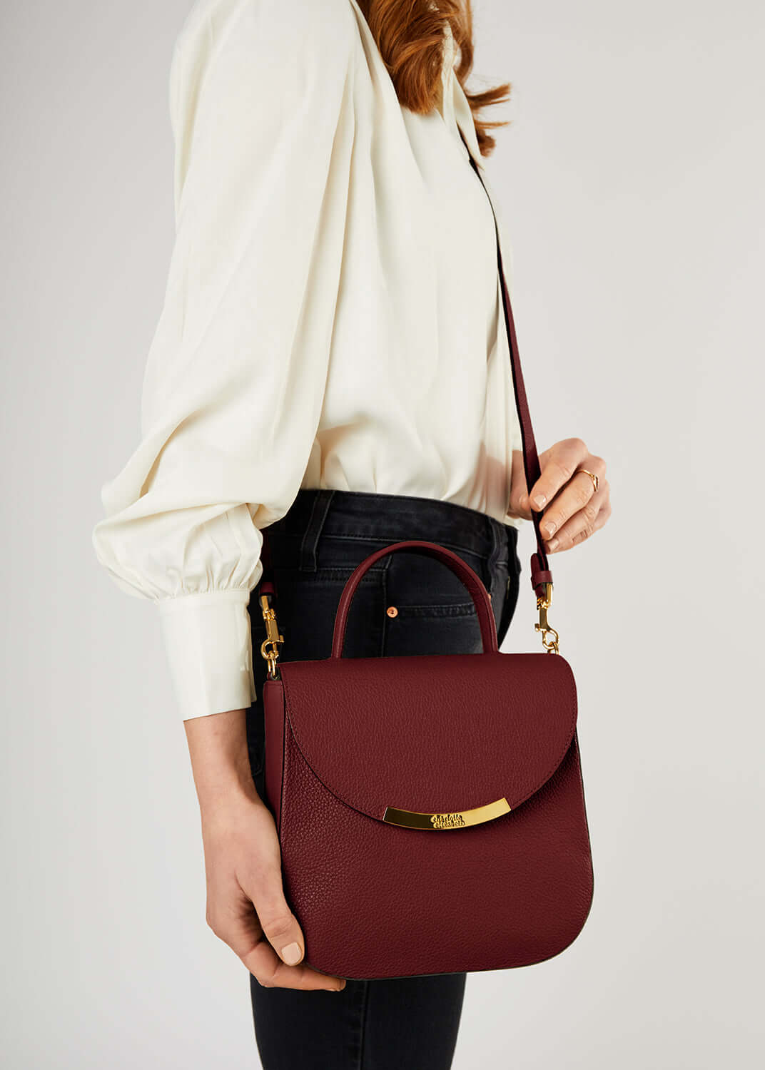 Leather handbag Charlotte Elizabeth Red in Leather - 37247223