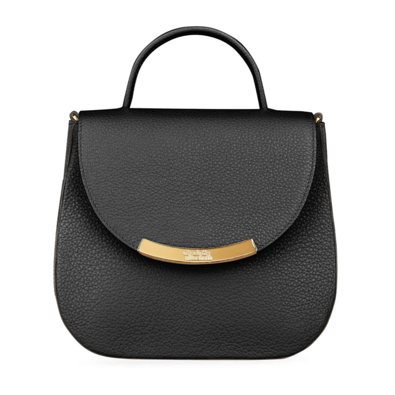 British heritage leather craftsmanship handbag in black, small handle top bag