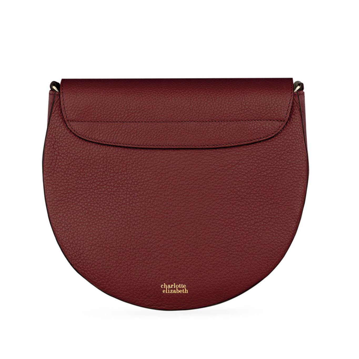 saddle half moon bag in crimson with pebble leather